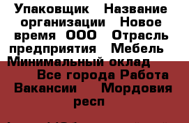 Упаковщик › Название организации ­ Новое время, ООО › Отрасль предприятия ­ Мебель › Минимальный оклад ­ 25 000 - Все города Работа » Вакансии   . Мордовия респ.